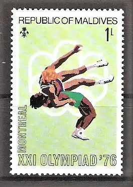 Briefmarke Malediven Mi.Nr. 663 ** Olympische Sommerspiele Montreal 1976 / Ringen