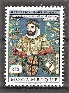 Briefmarke Mocambique Mi.Nr. 544 ** 400. Jahrestag des Aufenthaltes von Dichter Camões auf der Insel Moçambique 1969