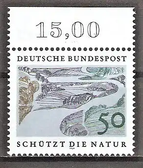 Briefmarke BRD Mi.Nr. 594 ** Oberrand - Europäisches Naturschutzjahr 1969 / Flusslandschaft