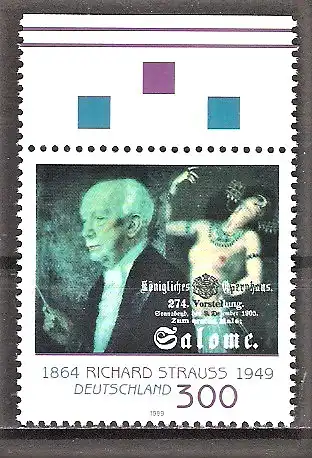 Briefmarke BRD Mi.Nr. 2076 ** Oberrand - 50. Todestag von Richard Strauss 1999 (Komponist)