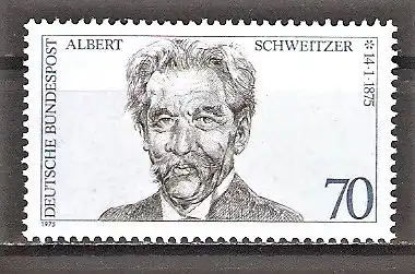 Briefmarke BRD Mi.Nr. 830 ** 100. Geburtstag von Dr. Albert Schweitzer 1975 / Missionsarzt
