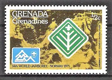 Briefmarke Grenada/Grenadinen Mi.Nr. 87 ** 14. Weltpfadfindertreffen in Norwegen 1975