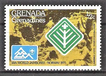 Briefmarke Grenada-Grenadinen Mi.Nr. 87 ** 14. Weltpfadfindertreffen in Norwegen 1975