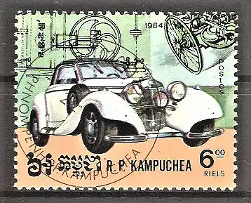 Briefmarke Kambodscha Mi.Nr. 605 o Automobile 1984 / Mercedes-Benz SSKK von 1937