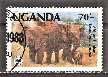 Briefmarke Uganda Mi.Nr. 364 C o Afrikanische Elefanten