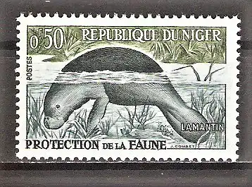 Briefmarke Niger Mi.Nr. 21 ** Seekuh - Lamantin (Trichechus senegalensis)