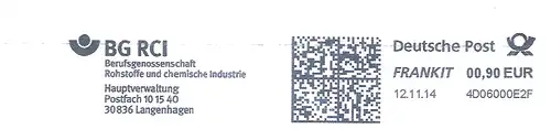 Freistempel 4D06000E2F Langenhagen - BG RCI / Berufsgenossenschaft Rohstoffe und chemische Industrie (#2217)