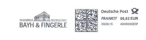 Freistempel 4D06000E3F Stuttgart - BAYH & FINGERLE / Rechtsanwälte Partnerschaft (Abb. Bürogebäude) (#2216)