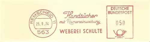 Freistempel Remscheid - WEBEREI SCHULTE / Handtücher mit Nameneinwebung (#2180)
