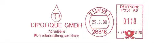 Freistempel F77 6180 Stuhr - DIPOLIQUE GMBH / Individuelle Wasserbehandlungsverfahren (Abb. Wassertropfen) (#2179)