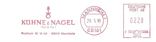 Freistempel F70 1254 Mannheim - KÜHNE & NAGEL AG & Co (#2125)