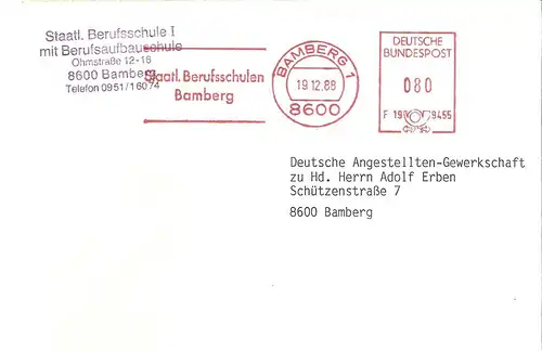 Freistempel F19 9455 Bamberg - Staatl. Berufsschulen Bamberg (#AFS41)