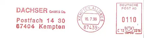 Freistempel C13 331K Kempten, Allgäu - DACHSER GmbH & Co. (#2126)