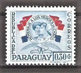 Briefmarke Paraguay Mi.Nr. 764 ** Helden des Chacokrieges 1957 / Chacokrieger und Krankenschwester