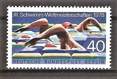 Briefmarke Berlin Mi.Nr. 571 ** Schwimm-Weltmeisterschaften in Berlin 1978 / Freistilschwimmen