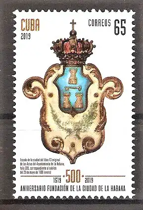 Briefmarke Cuba Mi.Nr. 6542 ** 500 Jahre Stadt Havanna 2019 / Stadtwappen