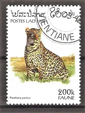 Briefmarke Laos Mi.Nr. 1506 o Leopard (Panthera pardus)