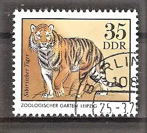 Briefmarke DDR Mi.Nr. 2036 o Zootiere 1975 / Sibirischer Tiger (Panthera tigris altaica)