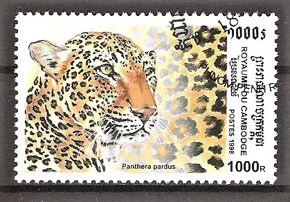 Briefmarke Kambodscha Mi.Nr. 1881 o Leopard (Panthera pardus)