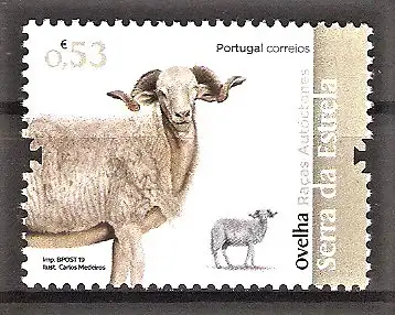 Briefmarke Portugal Mi.Nr. 4459 ** Autochthone Nutztierrassen 2019 / Serra-da-Estrela-Schaf
