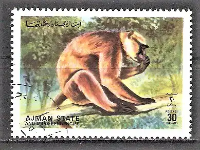 Briefmarke Ajman Mi.Nr. 1309 A o Gibbon