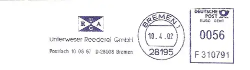 Freistempel F310791 Bremen - Unterweser Reederei GmbH (Abb. Flagge) (#3020)