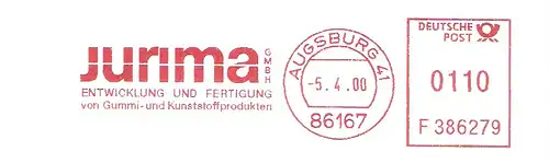 Freistempel F386279 Augsburg - Jurima GmbH - Entwicklung und Fertigung von Gummi- und Kunststoffprodukten (#3015)