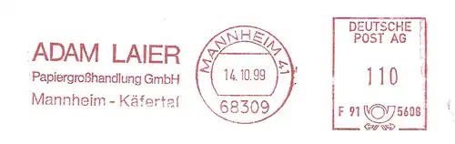 Freistempel F91 5608 Mannheim - ADAM LAIER Papiergroßhandel GmbH Mannheim-Käfertal (#3148)