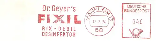 Freistempel Mannheim - Dr. Geyer's FIXIL / RIX-GEBIL DESINFEKTOR (#2175)