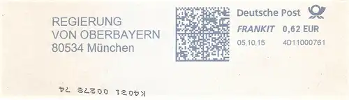 Freistempel 4D11000761 München - Regierung von Oberbayern (#2256)