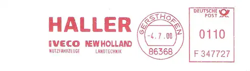 Freistempel F347727 Gersthofen - HALLER - IVECO Nutzfahrzeuge - NEW HOLLAND Landtechnik (#3150)