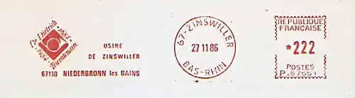 Freistempel Frankreich P 87551 Zinswiller - De Dietrich -1684- -1984- Tricentenaire - Usine de Zinswiller (#1291)