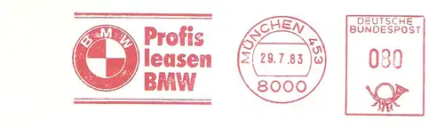 Freistempel München - BMW - Profis leasen BMW (Abb. Auto Signet BMW) (#2994)