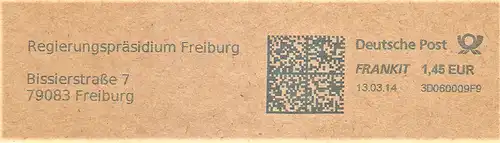 Freistempel 3D060009F9 Freiburg - Regierungspräsidium Freiburg (#2697)