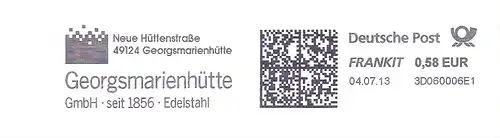 Freistempel 3D060006E1 Georgsmarienhütte - Georgsmarienhütte GmbH / seit 1856 Edelstahl (#2688)