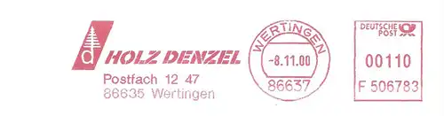 Freistempel F506783 Wertingen - Holz Denzel (Abb. Baum) (#2671)