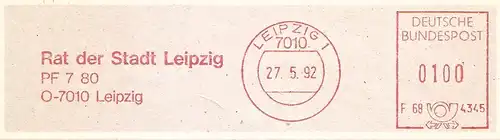 Freistempel F68 4345 Leipzig - Rat der Stadt Leipzig / O-7010 Leipzig (#2664)
