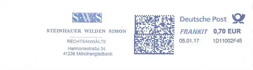 Freistempel 1D11002F45 Mönchengladbach - SWS Steinhauer Wilden Simon - Rechtsanwälte (#2550)