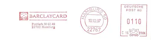 Freistempel C16 098K Hamburg - BARCLAYCARD (#2540)