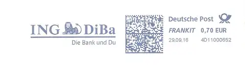 Freistempel 4D11000652 - ING DiBa / Die Bank und Du (Abb. Löwe) (#2262)