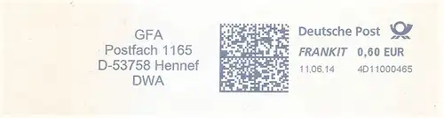 Freistempel 4D11000465 Hennef - GFA / DWA (#2271)