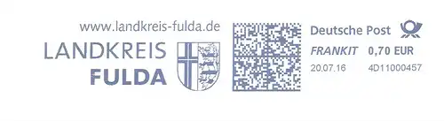 Freistempel 4D11000457 Fulda - Landkreis Fulda / www.landkreis-fulda.de (Abb. Wappen) (#2272)