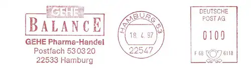 Freistempel F68 6118 Hamburg - GEHE Pharma-Handel / GEHE BALANCE (#2279)