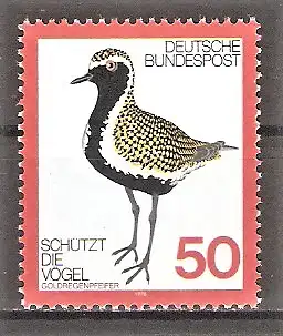 Briefmarke BRD Mi.Nr. 901 ** Vogelschutz 1976 / Goldregenpfeifer (Pluvialis apricaria)