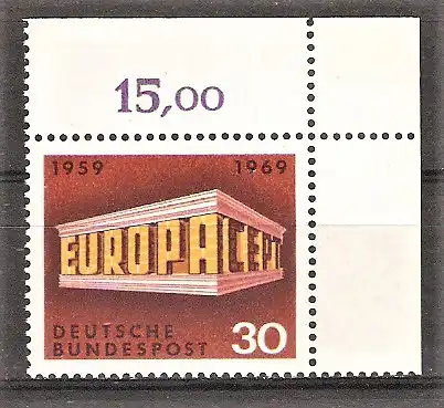 Briefmarke BRD Mi.Nr. 584 ** BOGENECKE o.r. Europa CEPT 1969