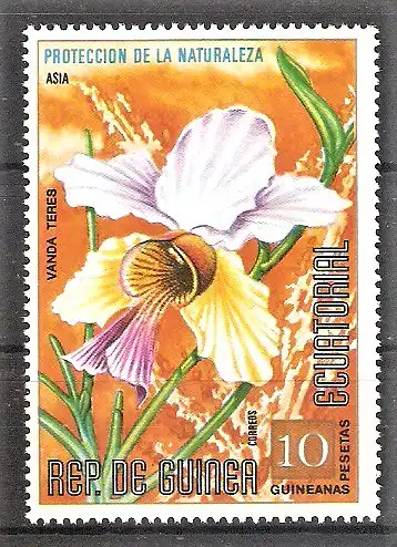 Briefmarke Äquatorial-Guinea Mi.Nr. 433 ** Naturschutz - Orchideen 1974 / Vanda teres