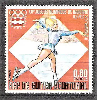 Briefmarke Äquatorial-Guinea Mi.Nr. 768 ** Olympische Winterspiele Innsbruck 1976 / Eiskunstlauf (Damen)