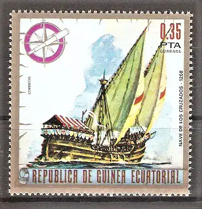 Briefmarke Äquatorial-Guinea Mi.Nr. 651 ** Schiffe 1975 / Kreuzfahrerschiff
