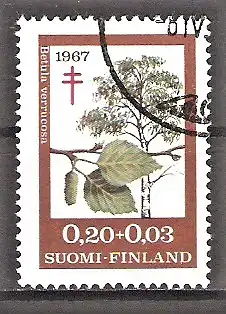 Briefmarke Finnland Mi.Nr. 623 o Bekämpfung der Tuberkulose 1967 / Hänge-Birke