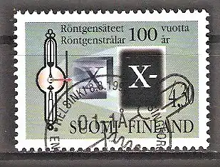Briefmarke Finnland Mi.Nr. 1309 o 100. Jahrestag der Entdeckung der Röntgenstrahlen durch Wilhelm Conrad Röntgen 1995